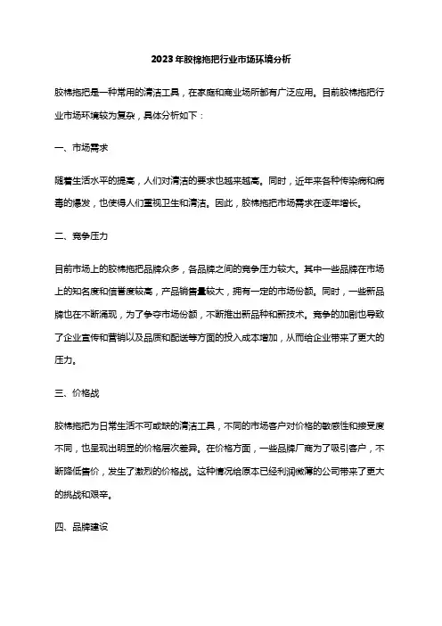 2023年胶棉拖把行业市场环境分析