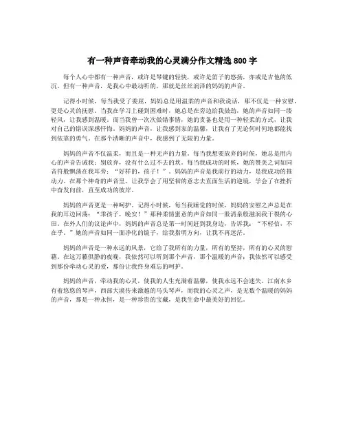 有一种声音牵动我的心灵满分作文精选800字