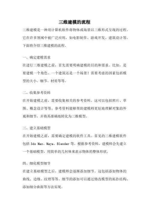 三维建模的流程