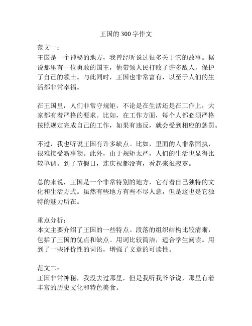 王国的300字作文