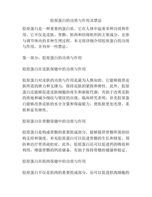 胶原蛋白的功效与作用及禁忌
