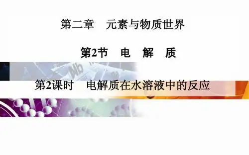 高中化学二轮配套课件(鲁科版必修一)第二章 第2节 电 解 质   第2课时 电解质在水溶液中的反应