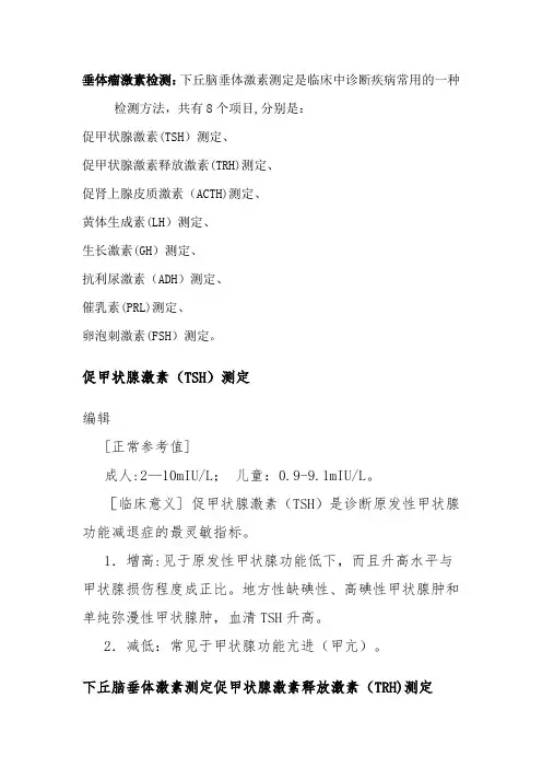 垂体瘤激素检测