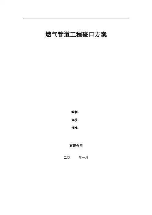 某市政项目燃气管道工程碰口方案