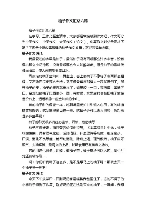 柚子作文汇总六篇