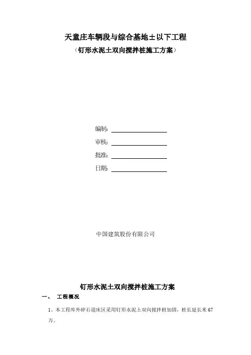 钉形水泥土双向搅拌桩1