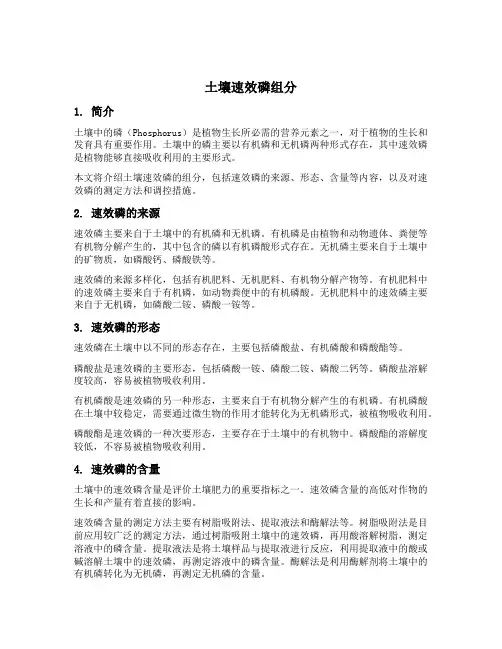 土壤速效磷组分