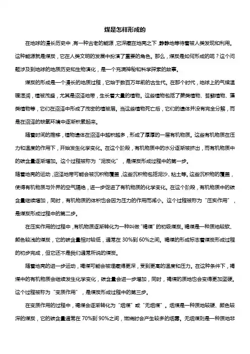 煤是怎样形成的