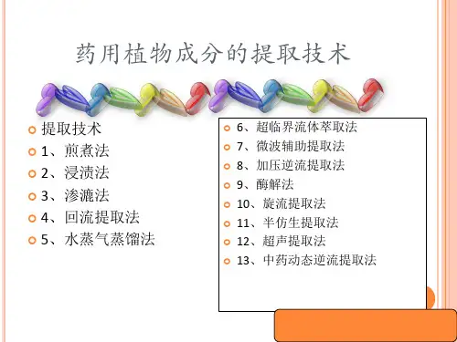 药用植物成分的提取法(提取技术)