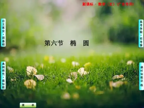 高考数学(文)一轮复习课件：8.6 椭圆(广东专版)