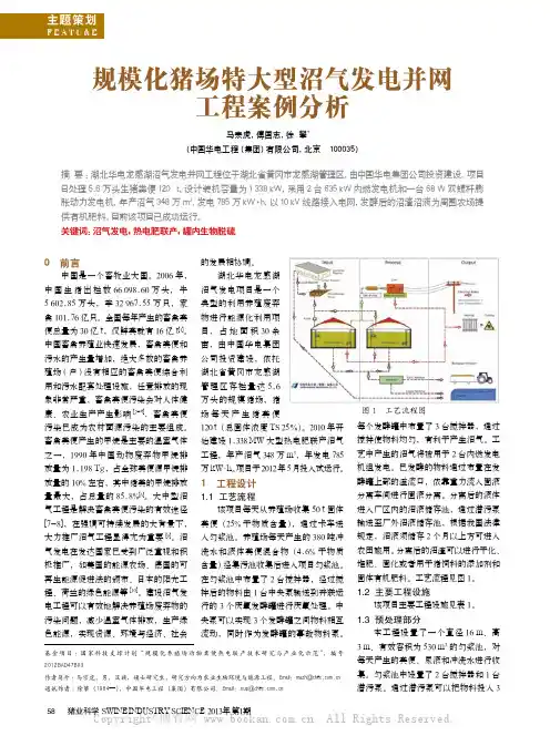 规模化猪场特大型沼气发电并网工程案例分析
