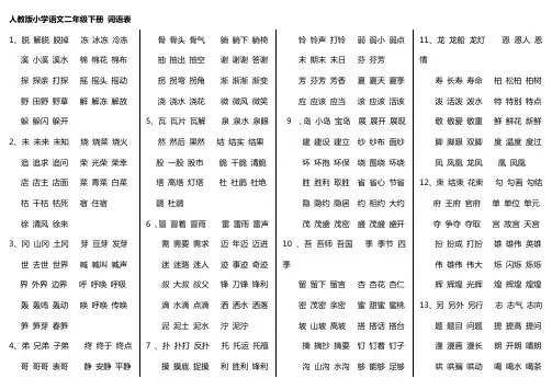 小学语文_人教版_二年级下册_生字组词