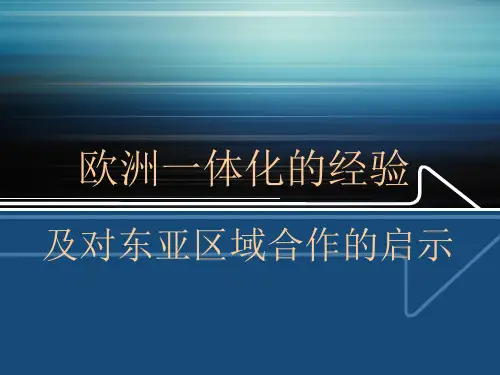 欧洲一体化的经验及其对东亚的启示