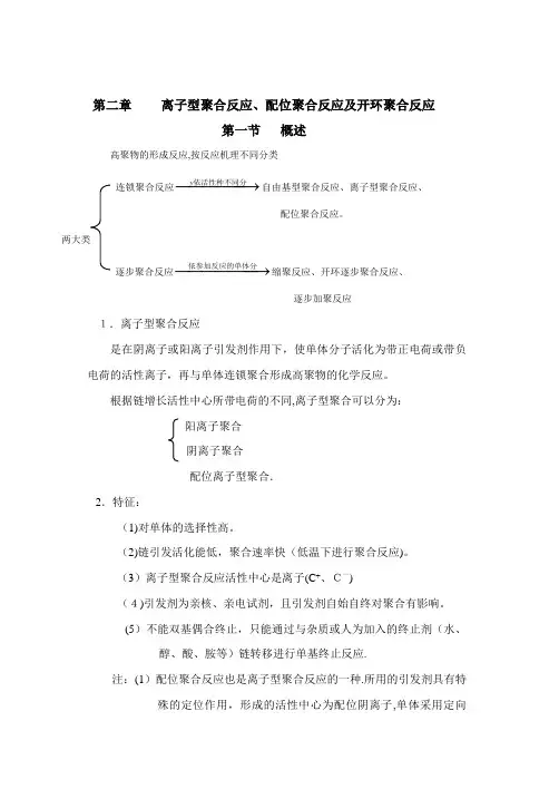 第二章离子型聚合反应配位聚合反应及开环聚合反应