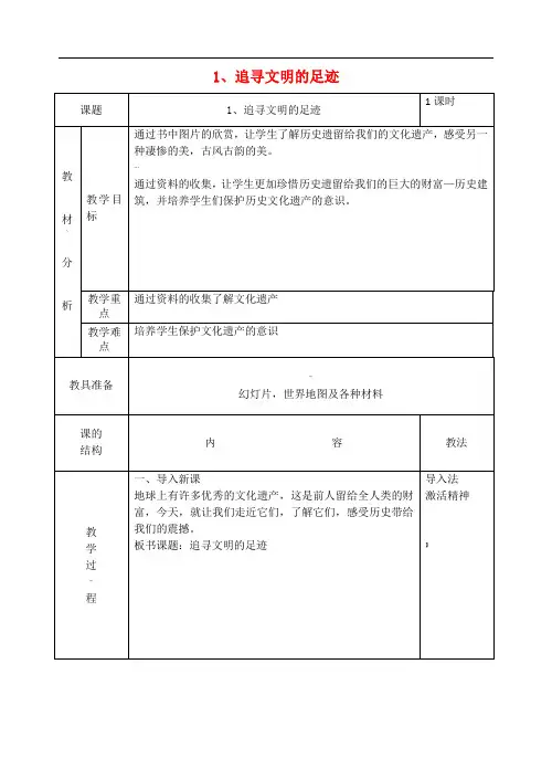 六年级美术下册全一册教案人美版(版)