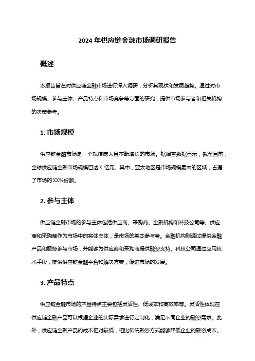 2024年供应链金融市场调研报告