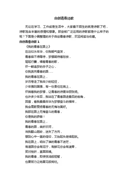 关于自创青春诗歌（精选12首）