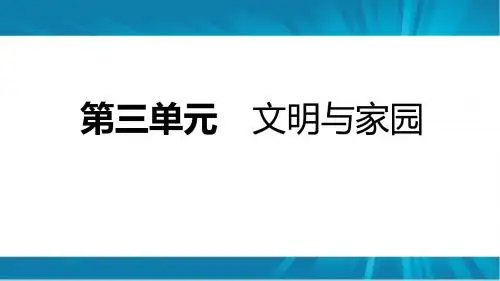 部编人教版九年级道德与法治上册第三单元《文明与家园 》总结提升