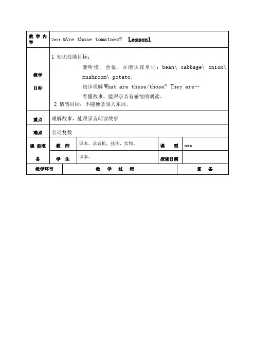 下unit8arethesetomatoes教案