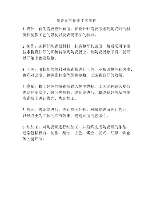 陶瓷画的制作工艺流程
