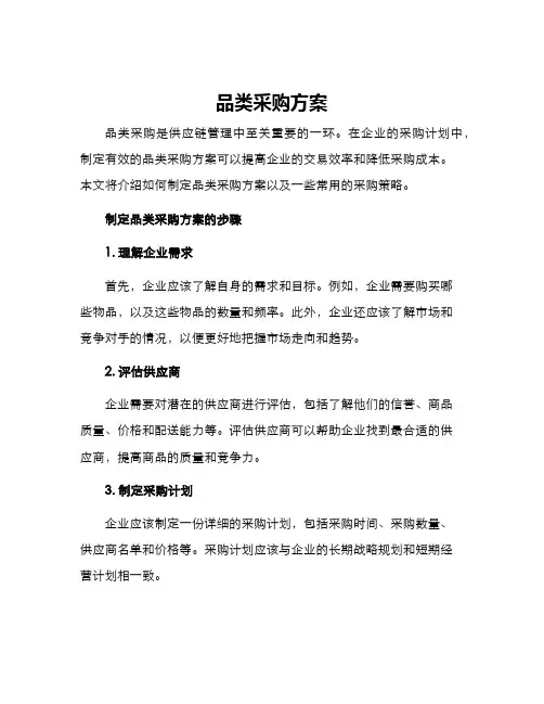 品类采购方案