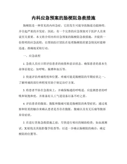 内科应急预案的肠梗阻急救措施