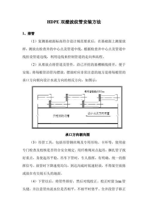 HDPE双壁波纹管安装方法