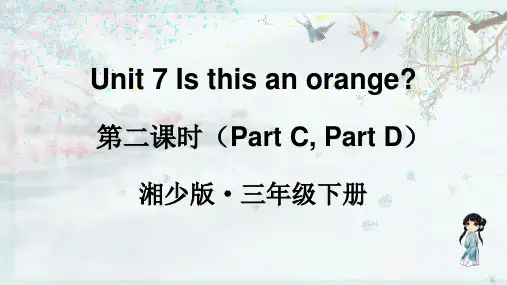 湘少版三年级英语下册 第二课时(Part C,Part D) (教学课件)