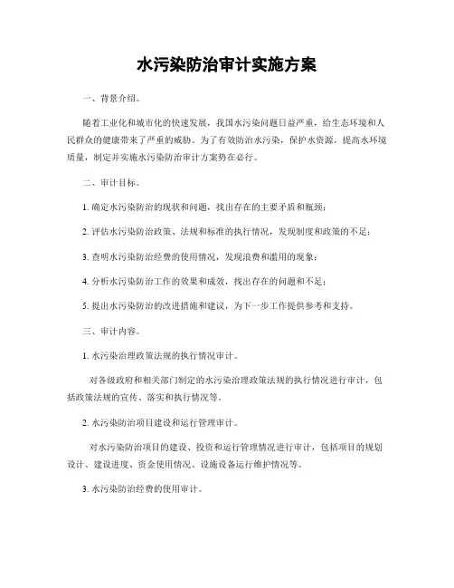 水污染防治审计实施方案