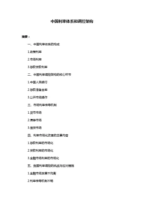 中国利率体系和调控架构