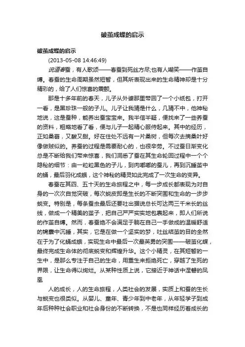 破茧成蝶的启示