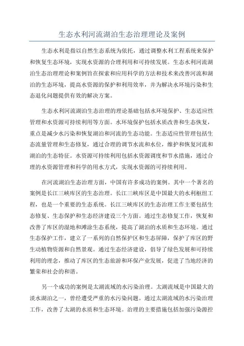 生态水利河流湖泊生态治理理论及案例