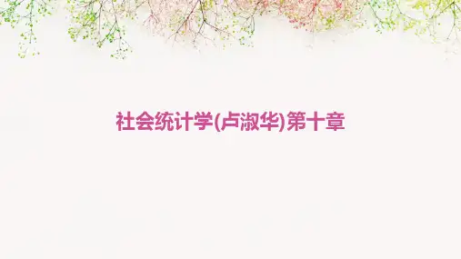 社会统计学(卢淑华),第十章
