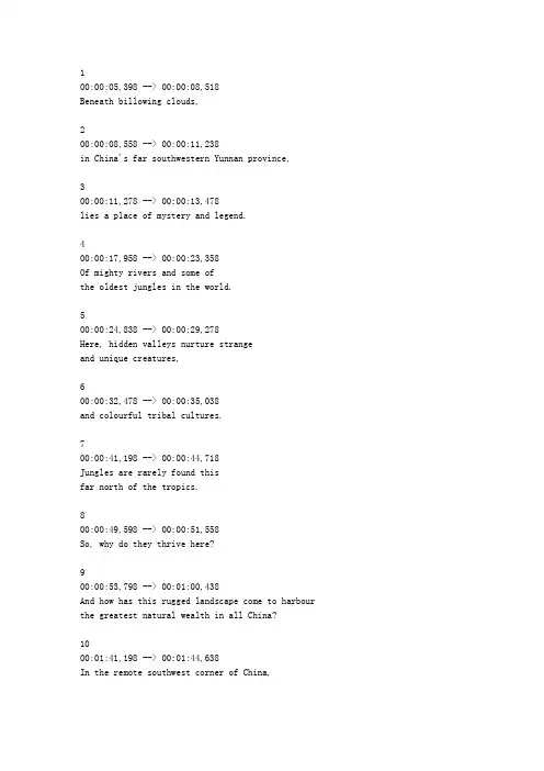 6-2-美丽中国之-英文字幕相结合-SRT格式(请用word打开)