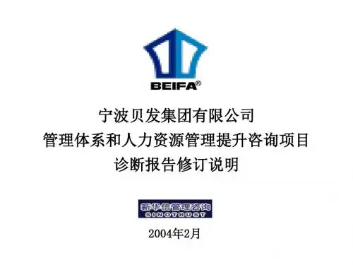 宁波贝发管理诊断报告修订说明.