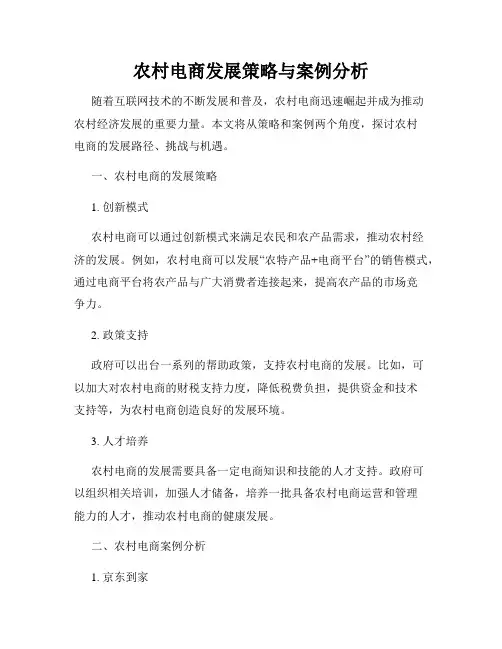 农村电商发展策略与案例分析