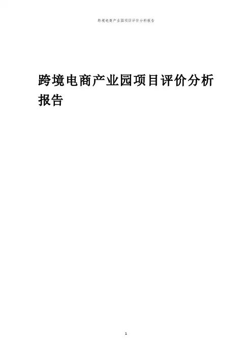 2023年跨境电商产业园项目评价分析报告