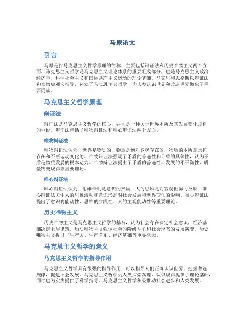 马原论文1500字