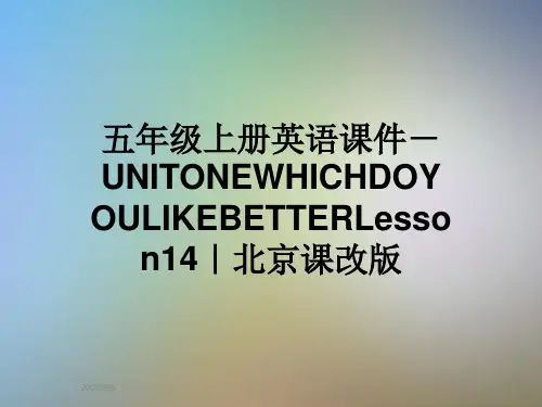 五年级上册英语课件-UNITONEWHICHDOYOULIKEBETTERLesson14｜北京课改版