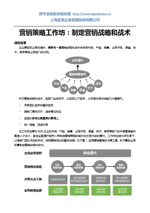 营销策略工作坊：营销战略战术