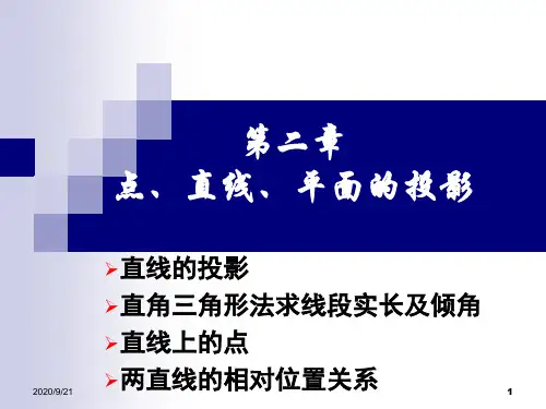第二讲：直线的投影、两直线的相对位置(平行、相交、交叉)详解