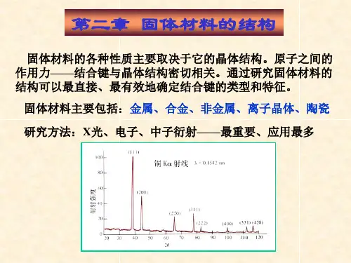 材料科学基础I  第二章 (固体材料的结构)