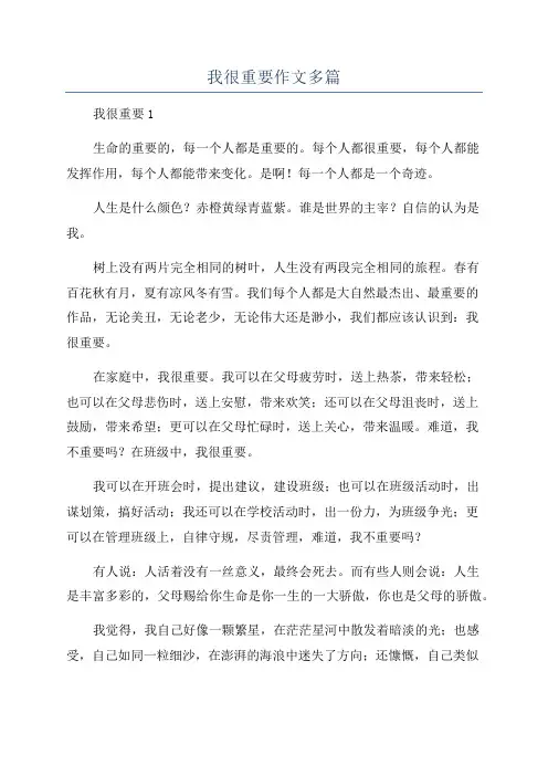 我很重要作文多篇