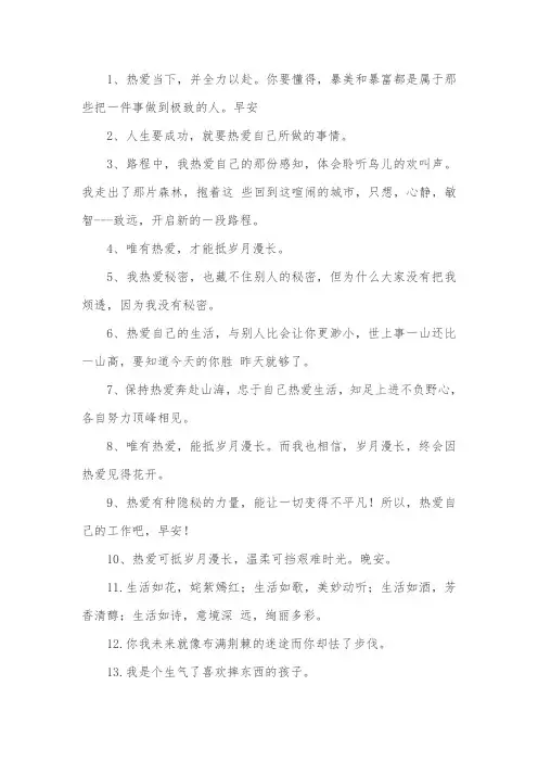 因为喜欢所以热爱的句子