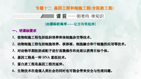 (高中段)专题十二基因工程和细胞工程