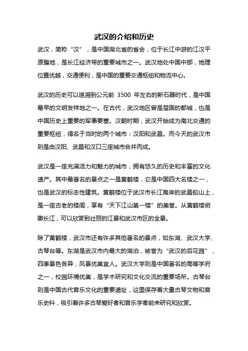 武汉的介绍和历史