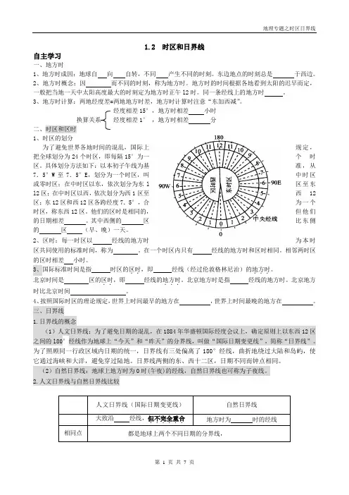地理专题之时区日界线