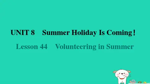 2024七年级英语下册Unit8Lesson44VolunteeringinSummer新版冀教版
