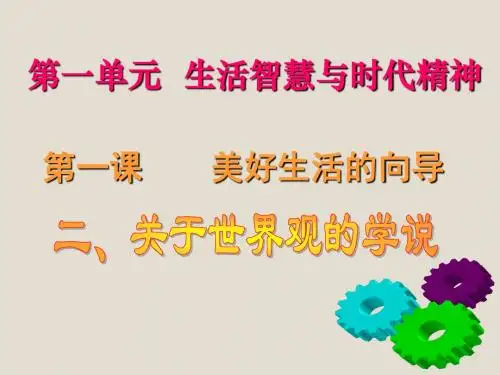 人教版高中政治必修四生活处处有哲学1.2关于世界观的学说课件 (共21张PPT)