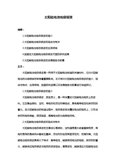 太阳能电池电极银浆 3